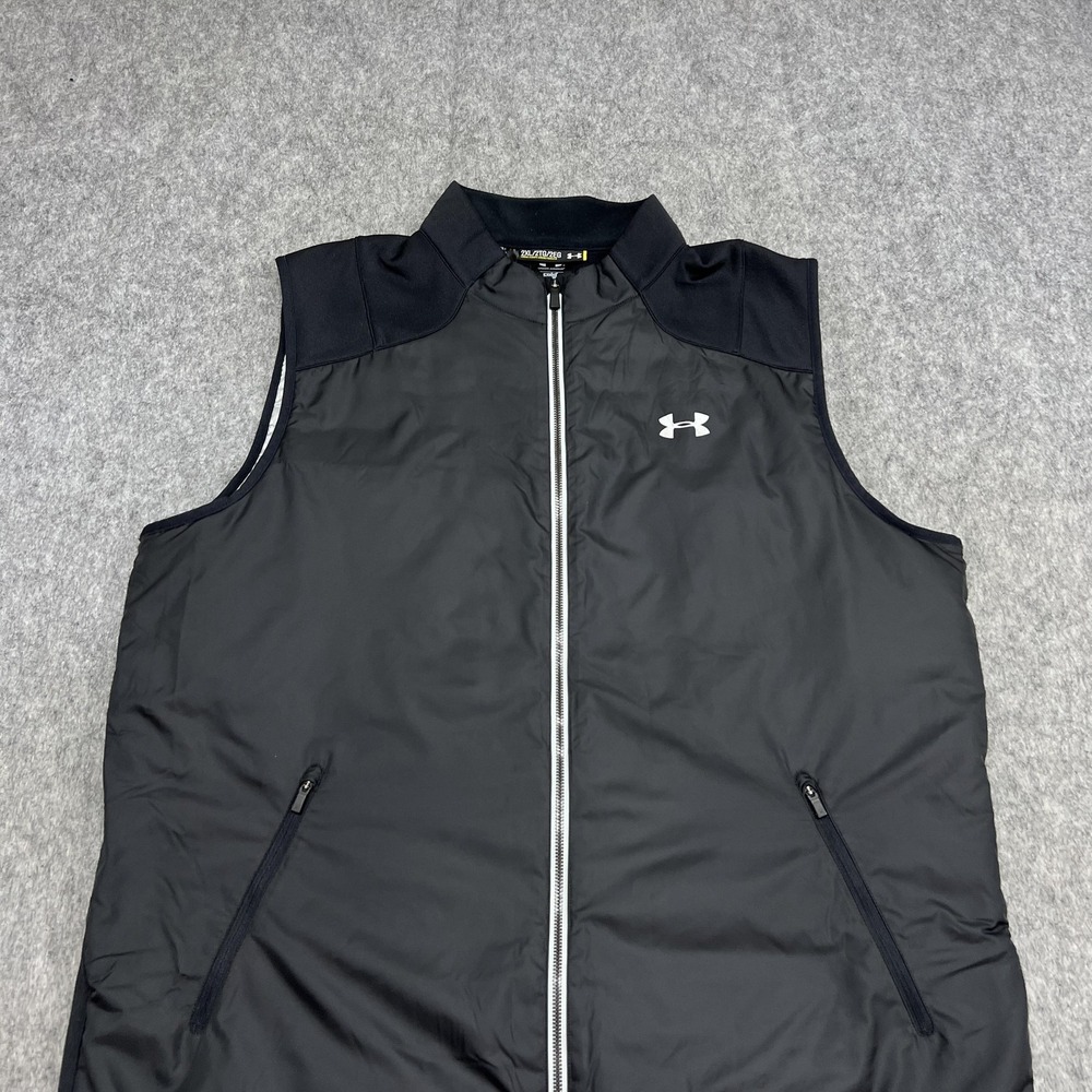 Under Armour Vest Mens 2XL Black ColdGear Storm 1 PrimaLoft Zip Softshell Puffer - Picture 3 of 16